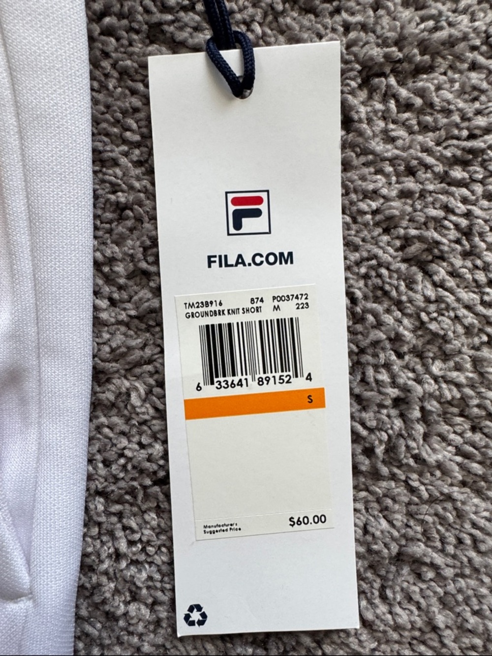 NWT Men’s Fila Groundbreaker Knit Short Orange/White Size S - Picture 9 of 13